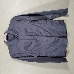 01185 Talbots gray cotton button front jacket 6